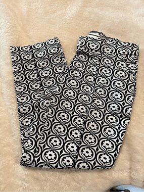 Jules & Leopold Black and White Cropped Patterned Pants